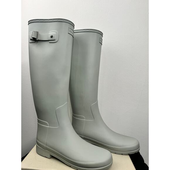HUNTER Original Tall Refined Matte Gray Blue Rain Boot WFT1071RMA Womens 8 NEW - Picture 3 of 5